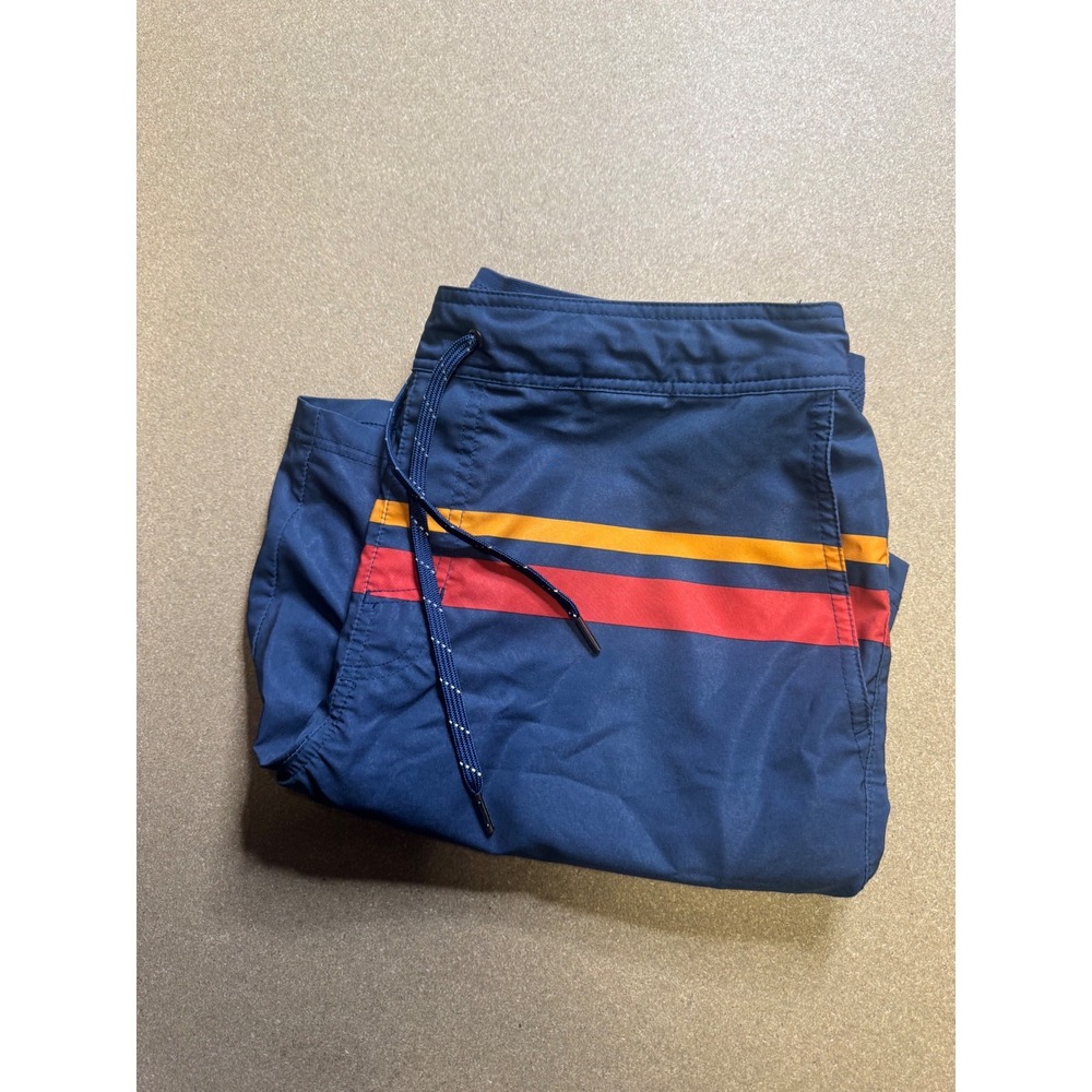 Fair Harbor Mens Navy Blue Striped Board Shorts Swim Trunks XL‎ RN155448
